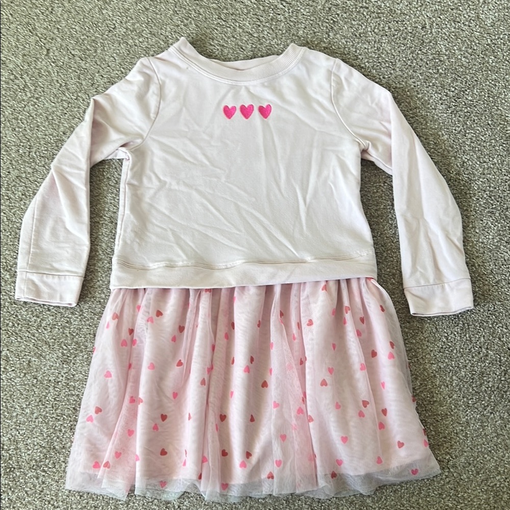 Pink Heart Long Sleeve Dress
